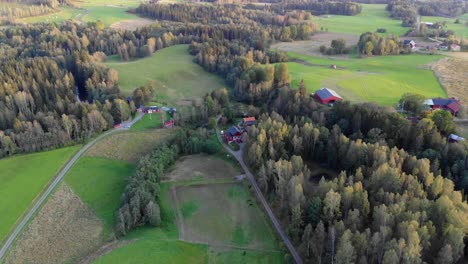 Drone-footage-of-countryside-in-Sweden