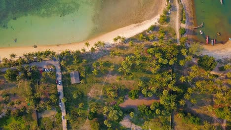 4K-Aerial-Top-View-of-Nathon-Beach,-Koh-Samui