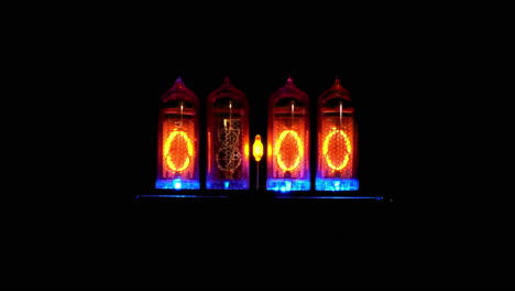 Diode-flashes-on-Nixie-clock-reading-0:00-then-cycles-through-all-numbers-rapidly