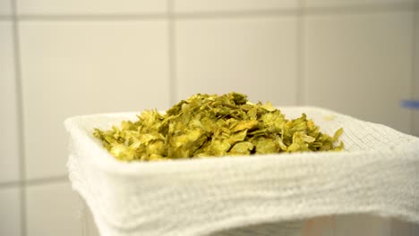Measuring-hops-for-adding-to-the-mash-in-the-process-of-brewing-beer