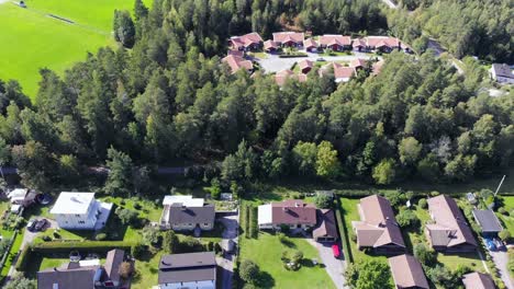 Drone-footage-over-suburban-living-area-in-Sweden