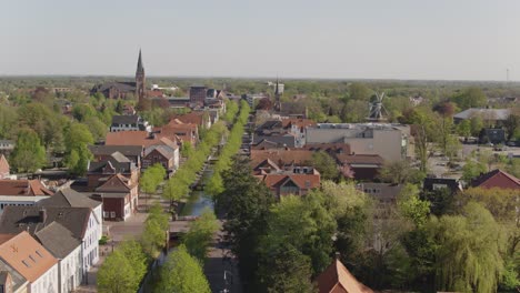 North-Germany-small-city-center-in-Papenburg-with-a-drone