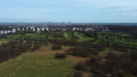 Arial-drone-view-of-Richmond-Park-and-London-city