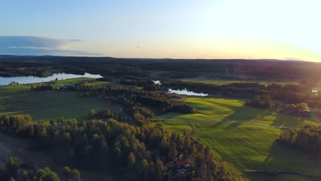 Drone-footage-of-nature-in-Sweden,-Scandinavia-at-summer-