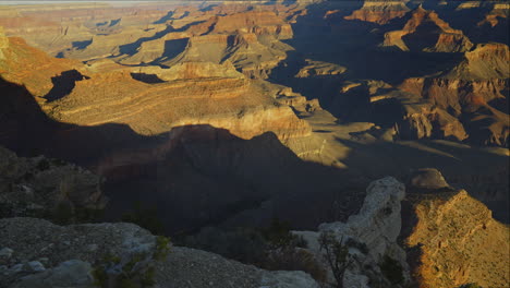Tracking-Shot-Tilt-Up-of-Grand-Canyon-at-Sunrise