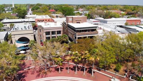 top-view-of-buildings-surrounded-by-trees-in-the-city-of-Charleston-at-day-time