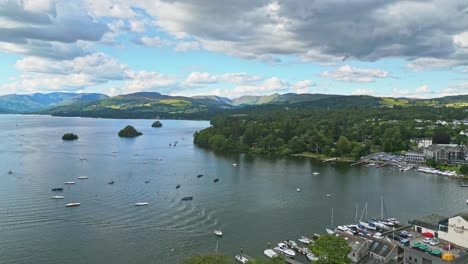 Cinematic-aerial-view-of-Bowness-on-Windermere-aerial-footage