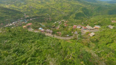 FPV-Aerial---Flying-over-Filipino-Villages-in-Cebu,-Philippines