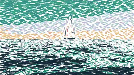Digitale-Animation-Des-Segelbootsegelns