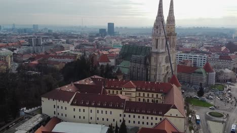 Aerial-view-of-the-city-center-of-Zagreb,-Croatia