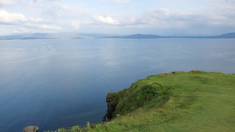 Beautiful-Scottish-landscape-near-Staffin-at-Isle-of-Skye-in-panning-shot