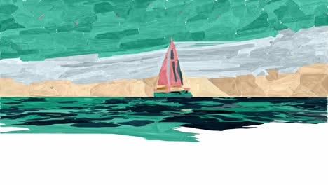 Digital-painting-animation-of-sailboat-sailing