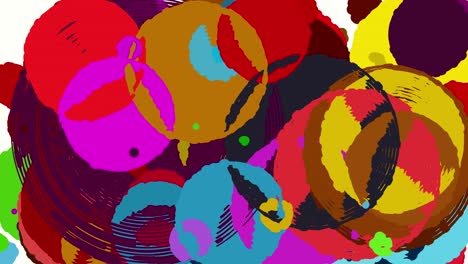 Abstrakte-Digitale-Animation-Mehrfarbiger-Kreise