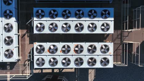 Top-down-aerial-of-air-conditioner-heating-HVAC-fans