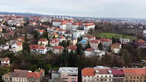 Aerial-view-of-the-city-Zagreb-with-beautiful-croatian-architectural-buildings-in-the-background