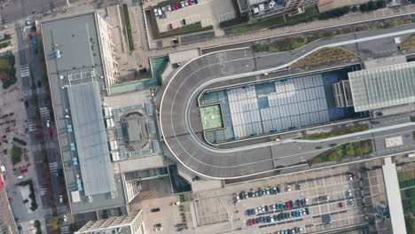 Rotative-drone-footage-of-FIAT-Lingotto-in-Turin-Italy