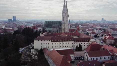 Aerial-view-of-the-city-Zagreb-zoom-effect