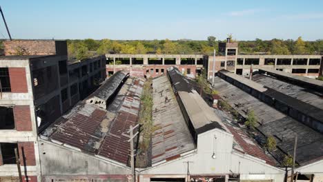 Old-Packard-Plant-in-Detroit,-Michigan,-aerial-drone-view
