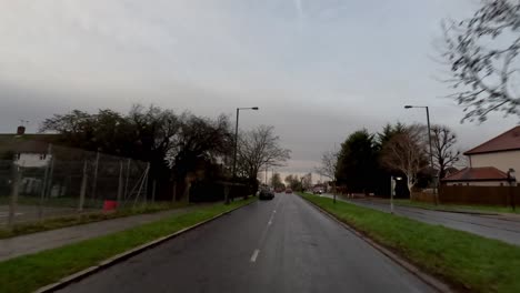 14-January-2023---POV-Driving-Along-George-V-Avenue-In-Pinner-On-Cloudy-Overcast-Day