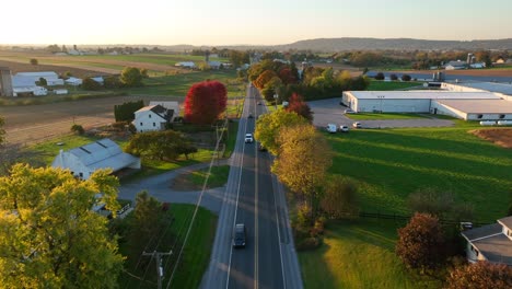Landwirtschafts--Und-Geschäftsszene-In-Lancaster-County,-Pennsylvania