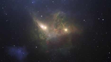 Galaxie-Inmitten-Eines-Nebels-Im-Weltraum-4k