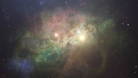 Nebulosa-Verde-Con-Estrellas-En-El-Espacio