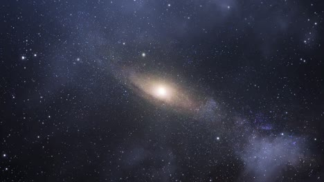 Galaxie-Mit-Umgebendem-Nebel-Im-Großen-Universum
