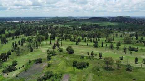 Drone-video-of-a-Golf-Course-in-the-west-of-Harare,-Zimbabwe