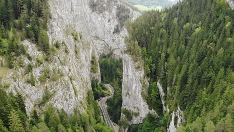 Aerial-View-Of-Cheile-Bicazului-Hasmas-National-Park,-Bicaz-Gorges-In-Romania