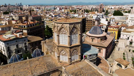 Alte-Gotische-Architektur-Der-Kathedrale-Von-Valencia-In-Valencia,-Spanien