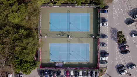 Victoria-Island,-Lagos-Nigeria--December-20-2022:-Tennis-Court-in-a-green-area-at-a-luxurious-venue