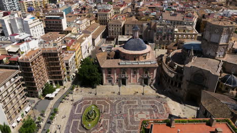 Aerial-Drone-View-Of-Valencia-Historical-City-Centre-In-Spain