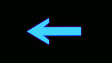Neonpfeilzeichen-symbolanimation-Auf-Schwarzem-Hintergrund,-Bewegter-Grafikpfeil,-Der-Nach-Links-Zeigt-4k-Animierte-Bildvideoelemente
