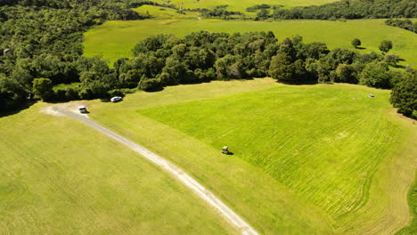 to-e-completed-Aerial-view-over-Dunsdale-Recreational-Reserve-with-a-tractor-and-cars