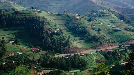Lush-terraced-hillside-farms-with-smallholdings-in-Africa