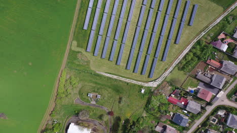 Solar-panel-in-Hungary-drone-view-summer