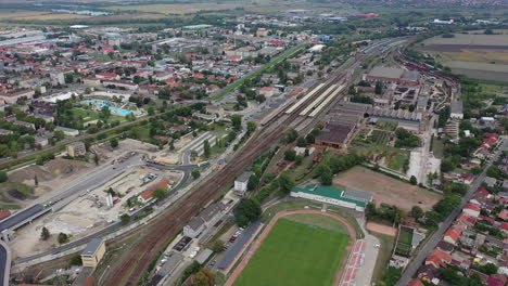 Ciudad-De-Miskolc-En-Hungría,-Vista-De-Drones