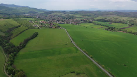 Agriculture-land-and-road-drone-view-in-Hungary