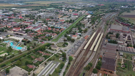 Miskolc-city-in-Hungary,-railroad-station