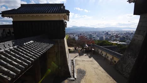 View-from-the-castle-tower-over-the-castle-and-city-of-Mastuyama