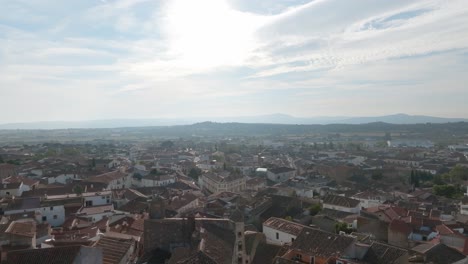 Aerial-view-of-the-historic-village-of-Trujillo,-Extremadura,-Spain