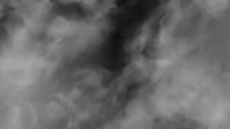 Flying-through-clouds-toward-black-background