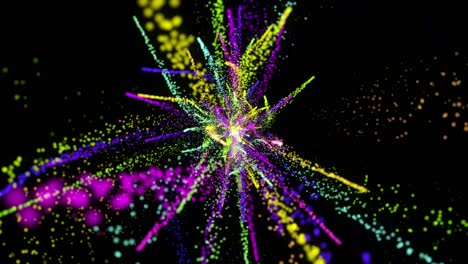 Neonfarbener-Partikelexplosionsfluss-Entspannende-Hintergrundschleife