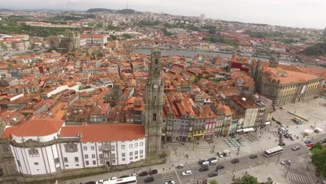 Flying-Over-Torre-Dos-Clerigos-Tower-in-Porto