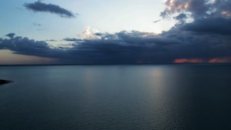 Aerial-timelapse-of-a-thunderstorm-in-Holbox,-Mexico