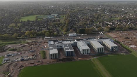 New-Old-Secondary-School-Aerial-Landscape-Construction-Site-Kenilworth-Warwickshire-UK