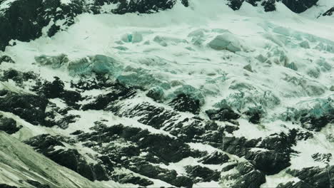 Icy-glacier-retreating-in-Alpine-mountain-range-due-to-global-warming,-Rob-Roy