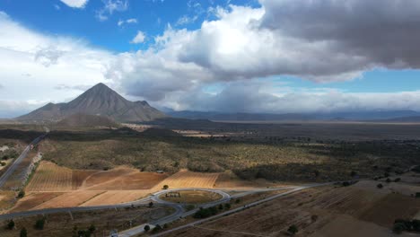 Timelapse-of-a-Mountain-and-a-roundabout-in-a-mexican-highway-in-the-state-of-Puebla-and-Tlaxcala