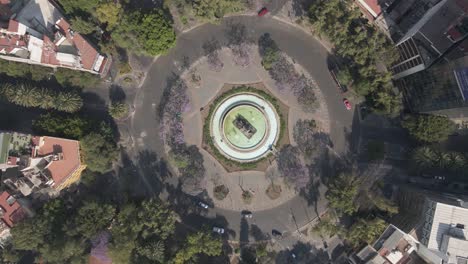 Aerial-Shot-Of-The-Cibeles-Fountain-In-Mexico-City