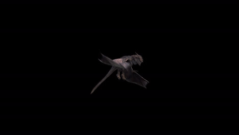 Realistic-dragon-taking-off-from-the-ground-on-black-background